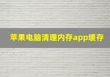 苹果电脑清理内存app缓存