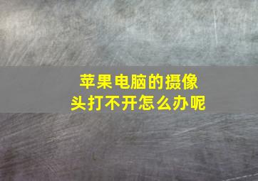 苹果电脑的摄像头打不开怎么办呢