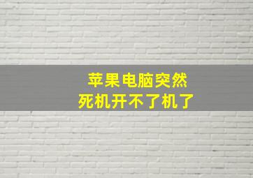 苹果电脑突然死机开不了机了