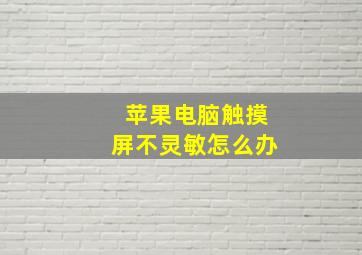 苹果电脑触摸屏不灵敏怎么办