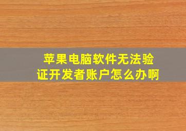 苹果电脑软件无法验证开发者账户怎么办啊