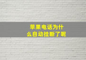 苹果电话为什么自动挂断了呢