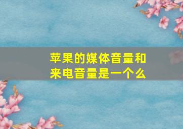 苹果的媒体音量和来电音量是一个么