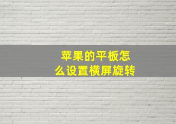 苹果的平板怎么设置横屏旋转