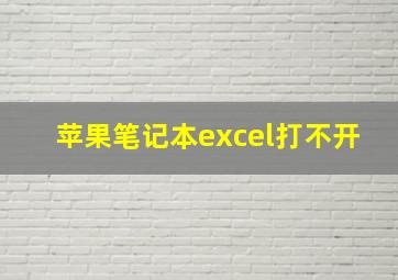 苹果笔记本excel打不开