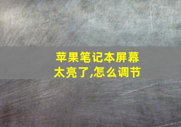 苹果笔记本屏幕太亮了,怎么调节