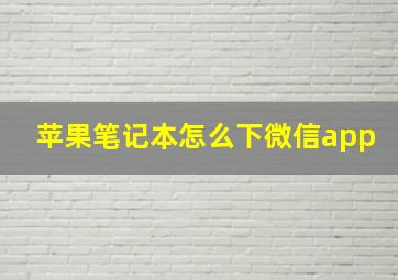 苹果笔记本怎么下微信app