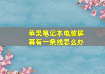 苹果笔记本电脑屏幕有一条线怎么办