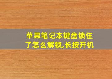 苹果笔记本键盘锁住了怎么解锁,长按开机