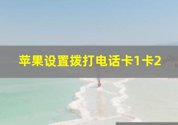 苹果设置拨打电话卡1卡2