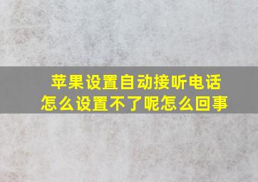 苹果设置自动接听电话怎么设置不了呢怎么回事