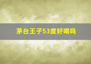 茅台王子53度好喝吗