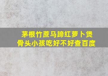 茅根竹蔗马蹄红萝卜煲骨头小孩吃好不好查百度