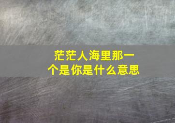 茫茫人海里那一个是你是什么意思