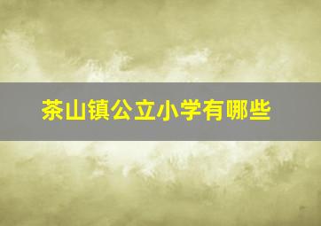 茶山镇公立小学有哪些