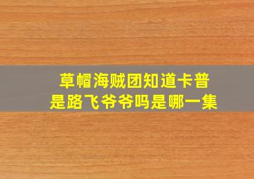 草帽海贼团知道卡普是路飞爷爷吗是哪一集