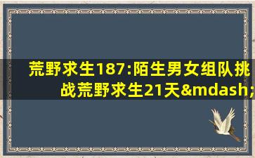 荒野求生187:陌生男女组队挑战荒野求生21天—02