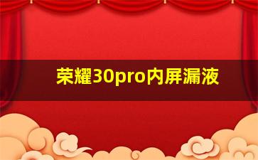 荣耀30pro内屏漏液