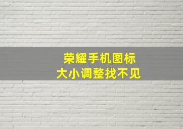 荣耀手机图标大小调整找不见