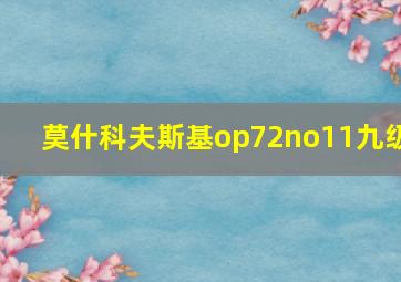 莫什科夫斯基op72no11九级