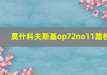 莫什科夫斯基op72no11踏板