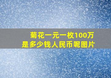 菊花一元一枚100万是多少钱人民币呢图片