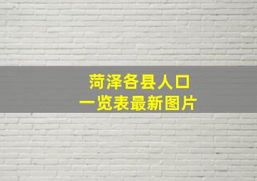 菏泽各县人口一览表最新图片