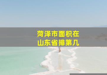 菏泽市面积在山东省排第几