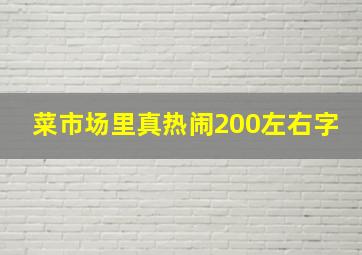 菜市场里真热闹200左右字