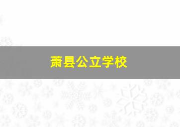 萧县公立学校