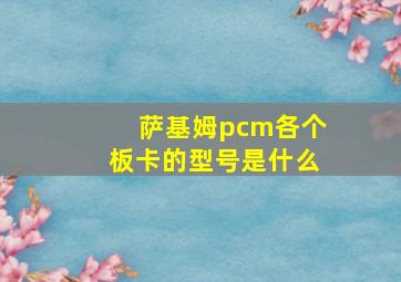 萨基姆pcm各个板卡的型号是什么