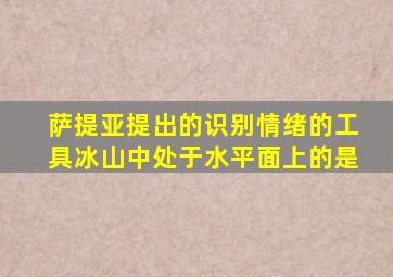 萨提亚提出的识别情绪的工具冰山中处于水平面上的是