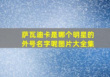 萨瓦迪卡是哪个明星的外号名字呢图片大全集