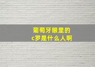 葡萄牙眼里的c罗是什么人啊