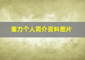 董力个人简介资料图片