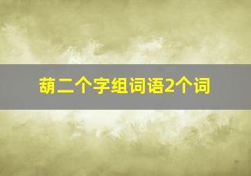 葫二个字组词语2个词