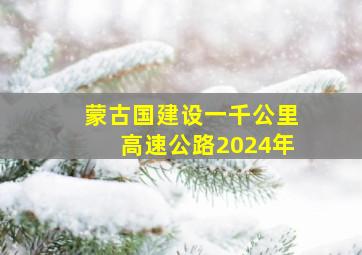 蒙古国建设一千公里高速公路2024年