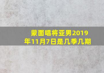 蒙面唱将亚男2019年11月7日是几季几期