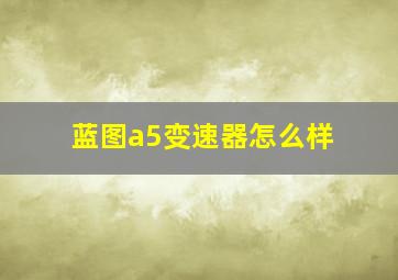 蓝图a5变速器怎么样