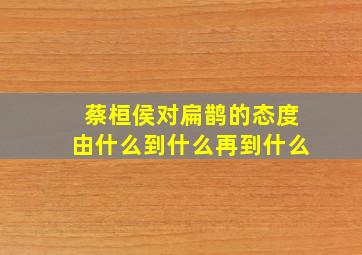 蔡桓侯对扁鹊的态度由什么到什么再到什么