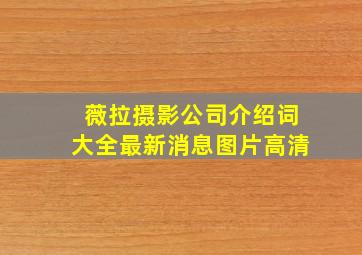 薇拉摄影公司介绍词大全最新消息图片高清