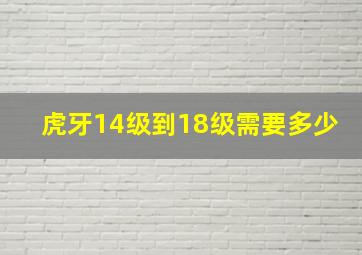 虎牙14级到18级需要多少