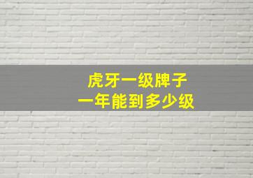 虎牙一级牌子一年能到多少级