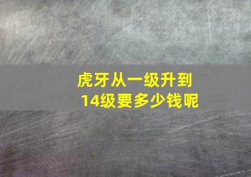 虎牙从一级升到14级要多少钱呢