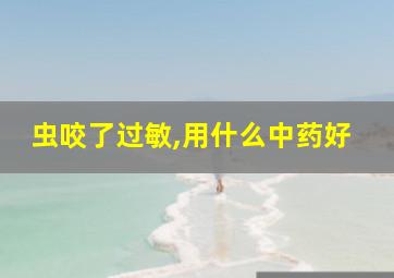 虫咬了过敏,用什么中药好