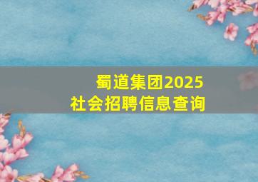 蜀道集团2025社会招聘信息查询