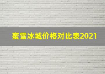 蜜雪冰城价格对比表2021