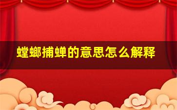 螳螂捕蝉的意思怎么解释