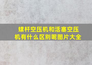 螺杆空压机和活塞空压机有什么区别呢图片大全