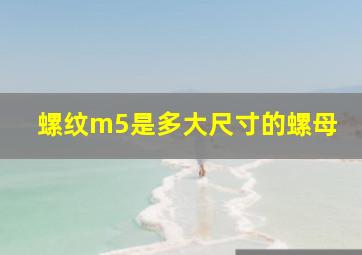 螺纹m5是多大尺寸的螺母